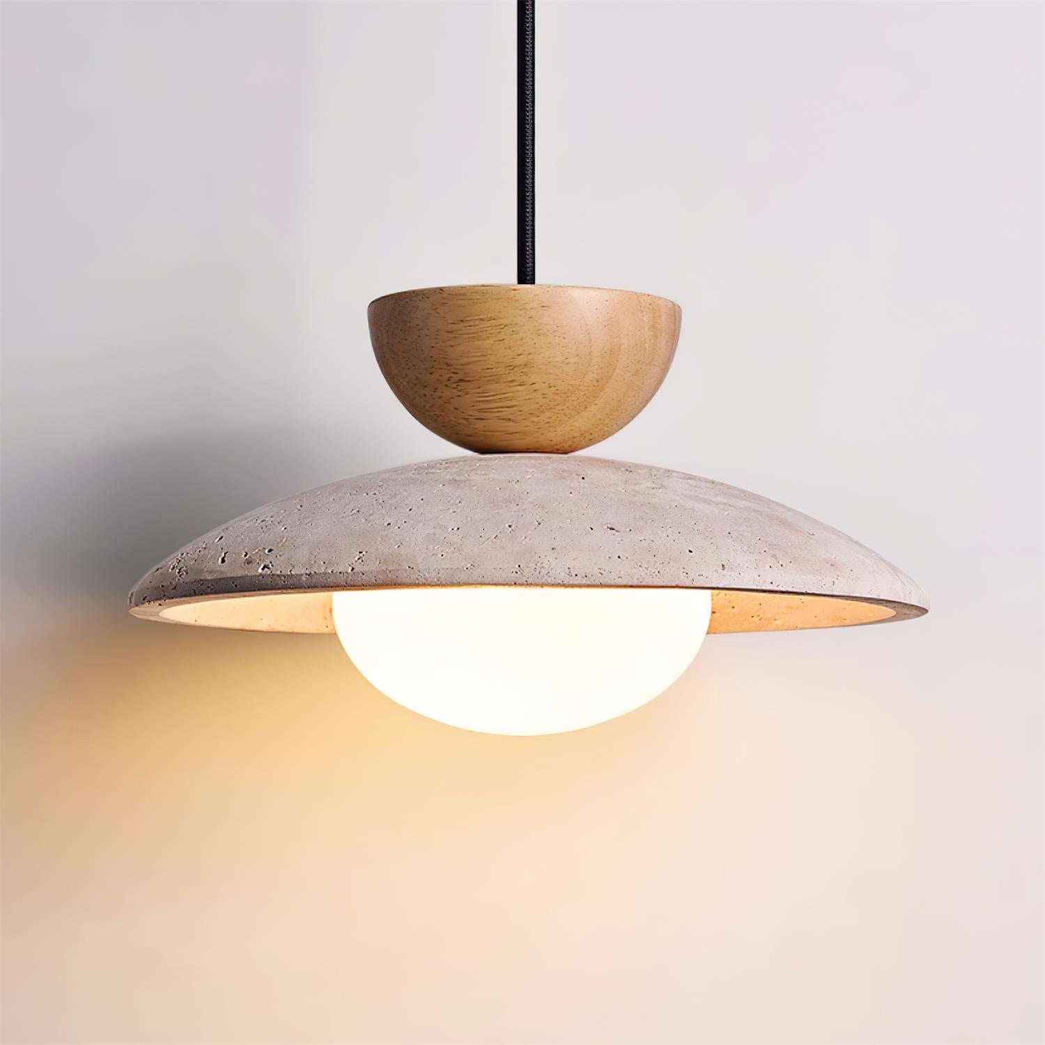 Travertine Pendant Light – Modern Stone Hanging Ceiling Light