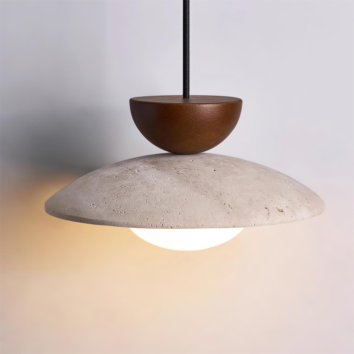 Travertine Pendant Light – Modern Stone Hanging Ceiling Light