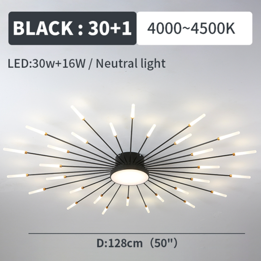 Modern Sputnik Ceiling Light Fixture – Firework Flush Mount LED Ceiling Light