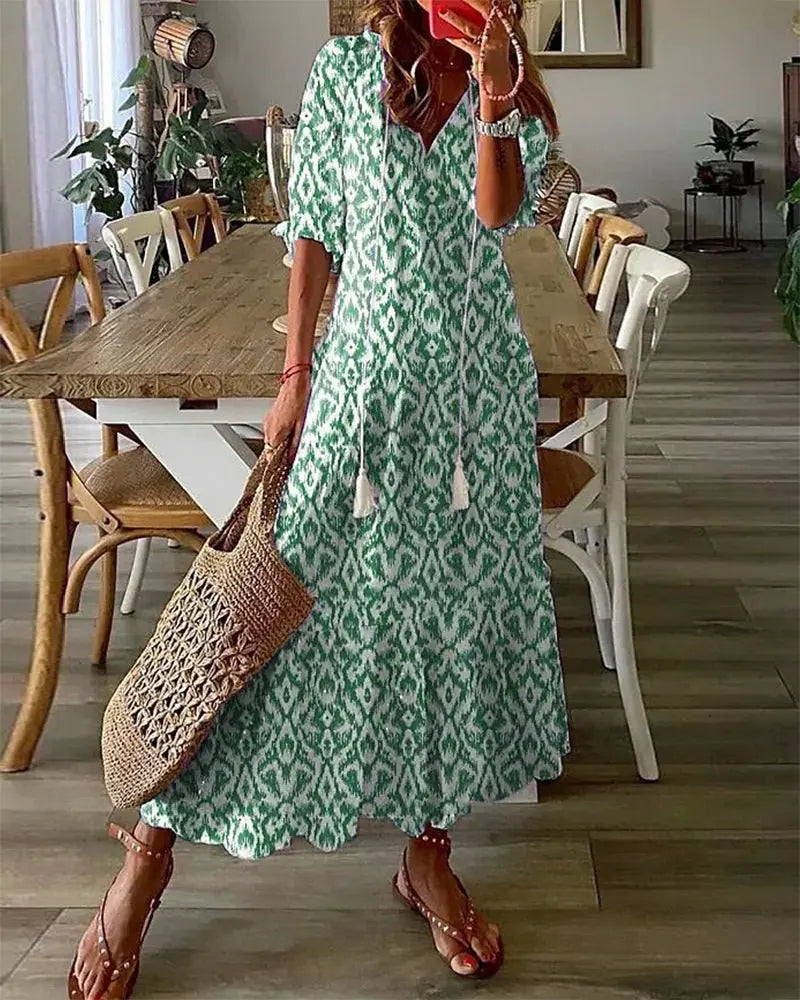 Boho A-Line Dress – Evening-Ready Elegance