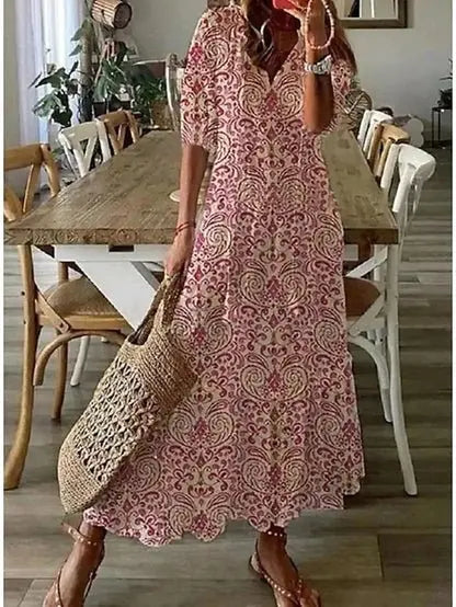 Boho A-Line Dress – Evening-Ready Elegance