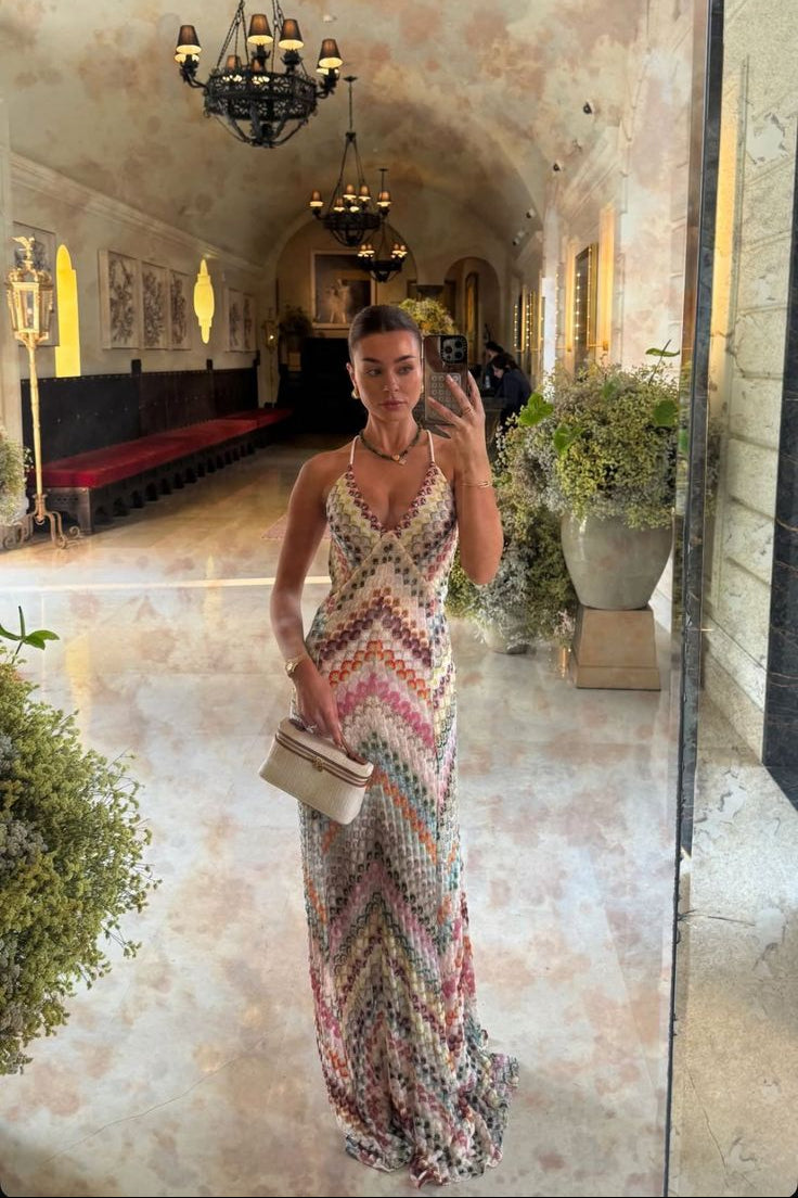 Boho Maxi A-Line Dress – Evening-Ready Elegance