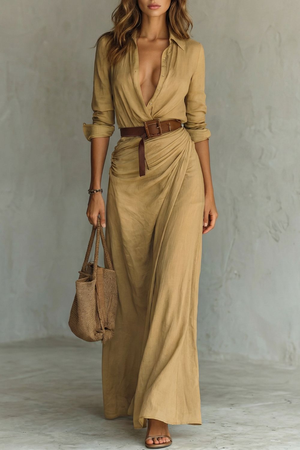 Boho Maxi Wrap Dress – Elegant Warm-Weather Style