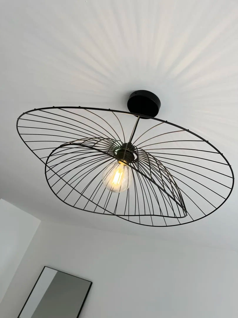 Black Wire Pendant Light Fixture – Modern Dome Ceiling Light