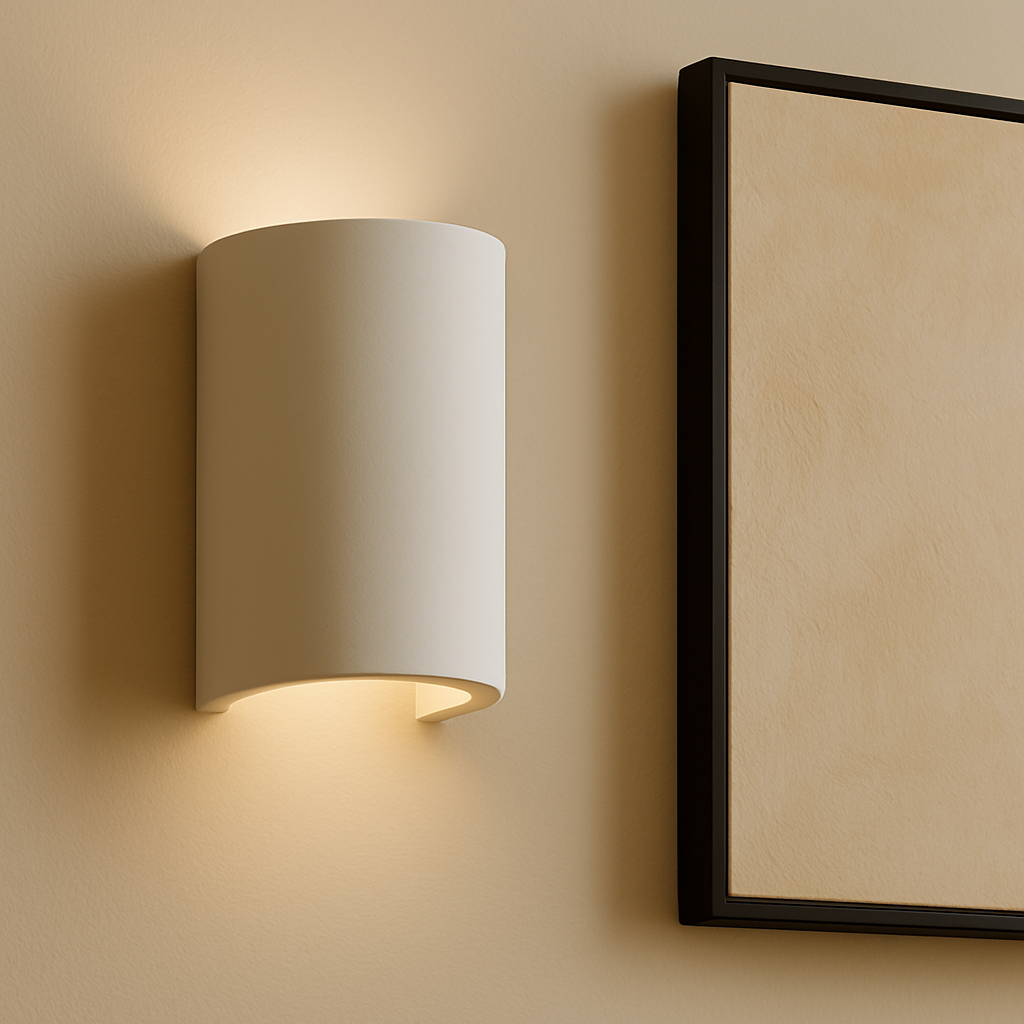 Wall Sconce Light Fixture – Modern Up and Down Wall Sconce in Paintable Plaster