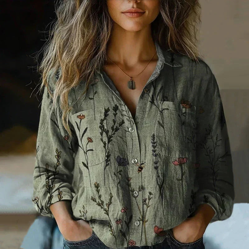 Floral Collared Blouse – Elegant Warm-Weather Style