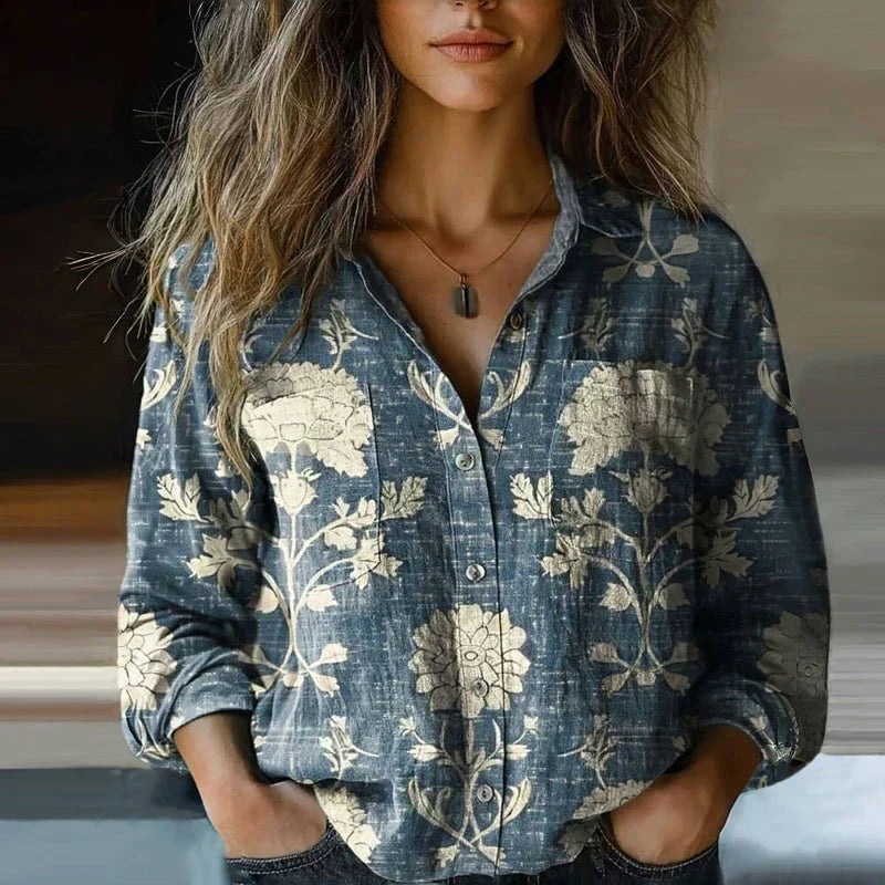 Floral Collared Blouse – Elegant Warm-Weather Style