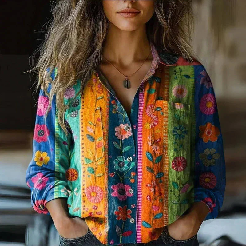 Floral Collared Blouse – Elegant Warm-Weather Style