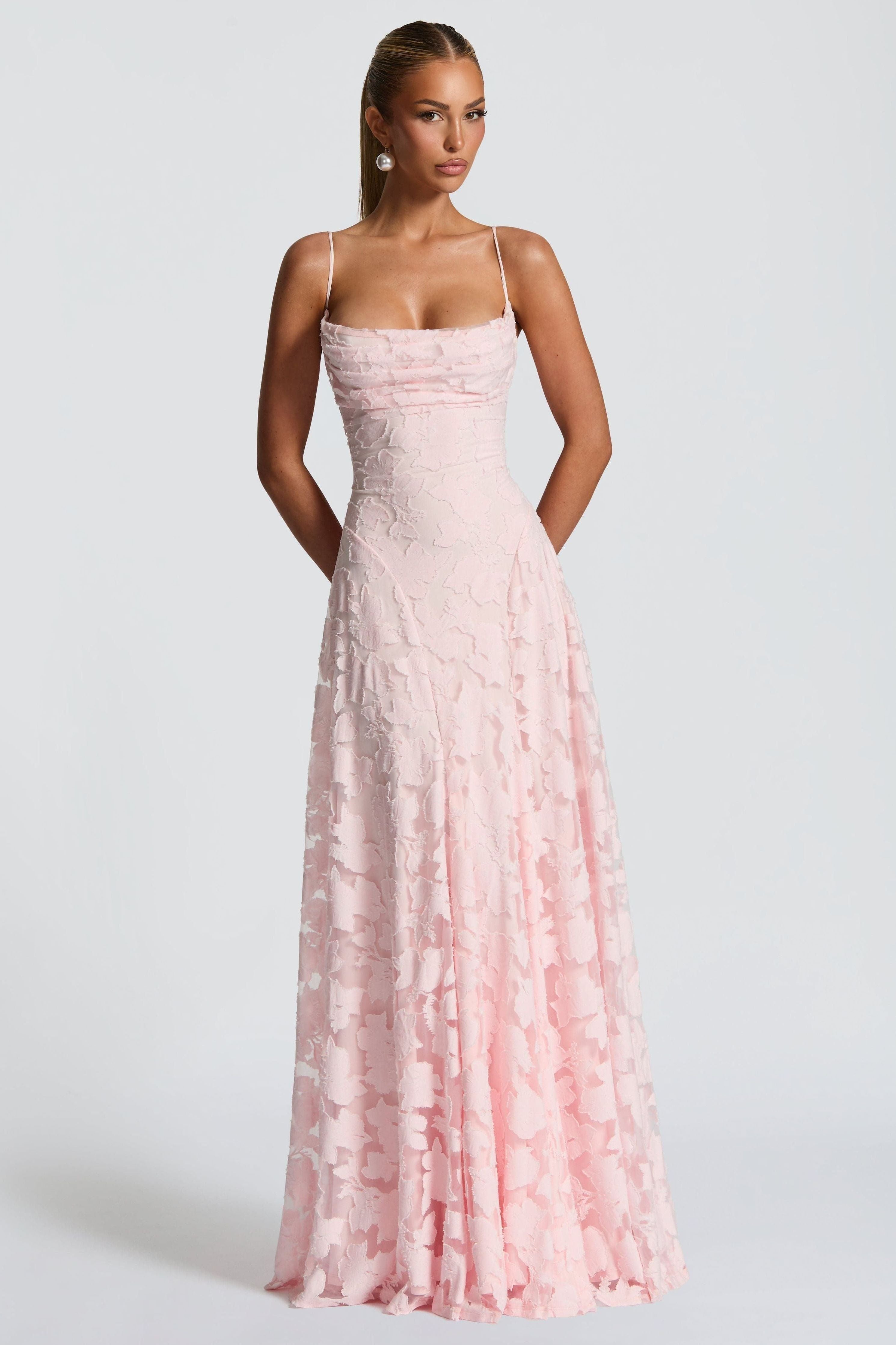Floral Maxi A-Line Dress – Elegant Occasion Silhouette
