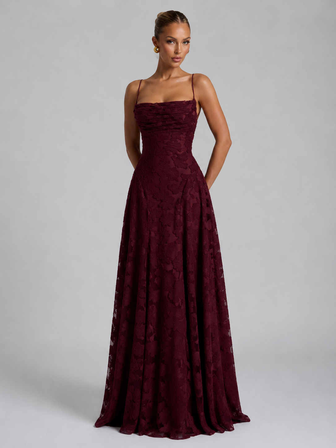 Floral Maxi Bodycon Dress – Elegant Occasion Silhouette