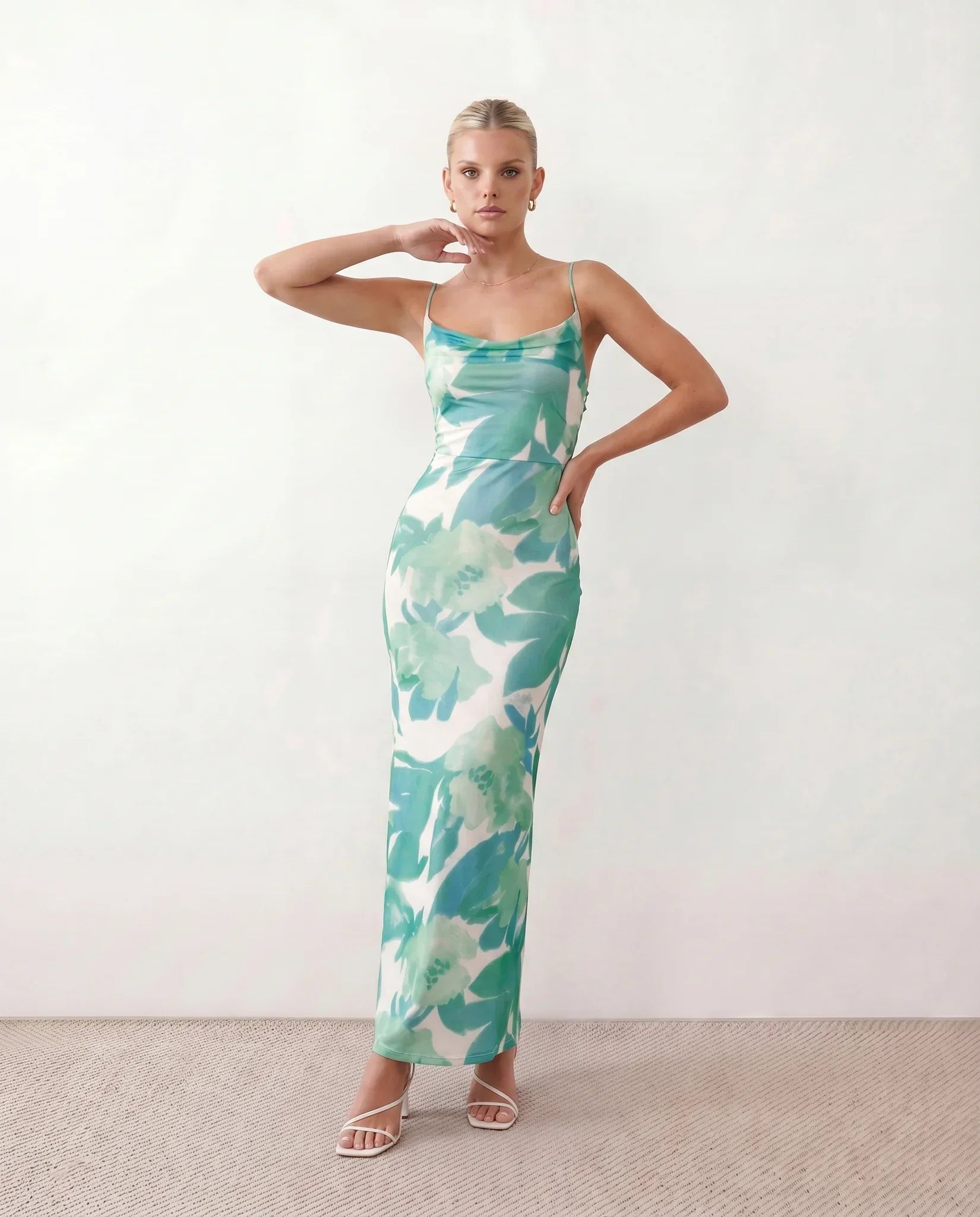 Floral Maxi Bodycon Dress – Evening-Ready Elegance