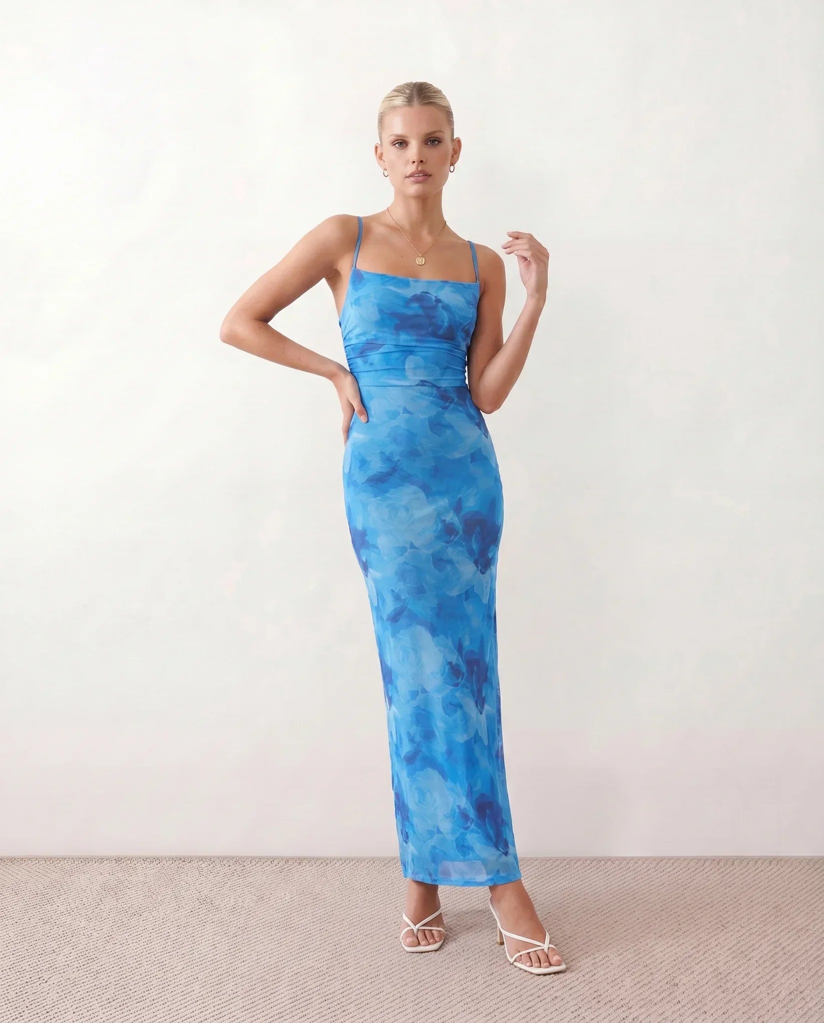 Floral Maxi Bodycon Dress – Evening-Ready Elegance
