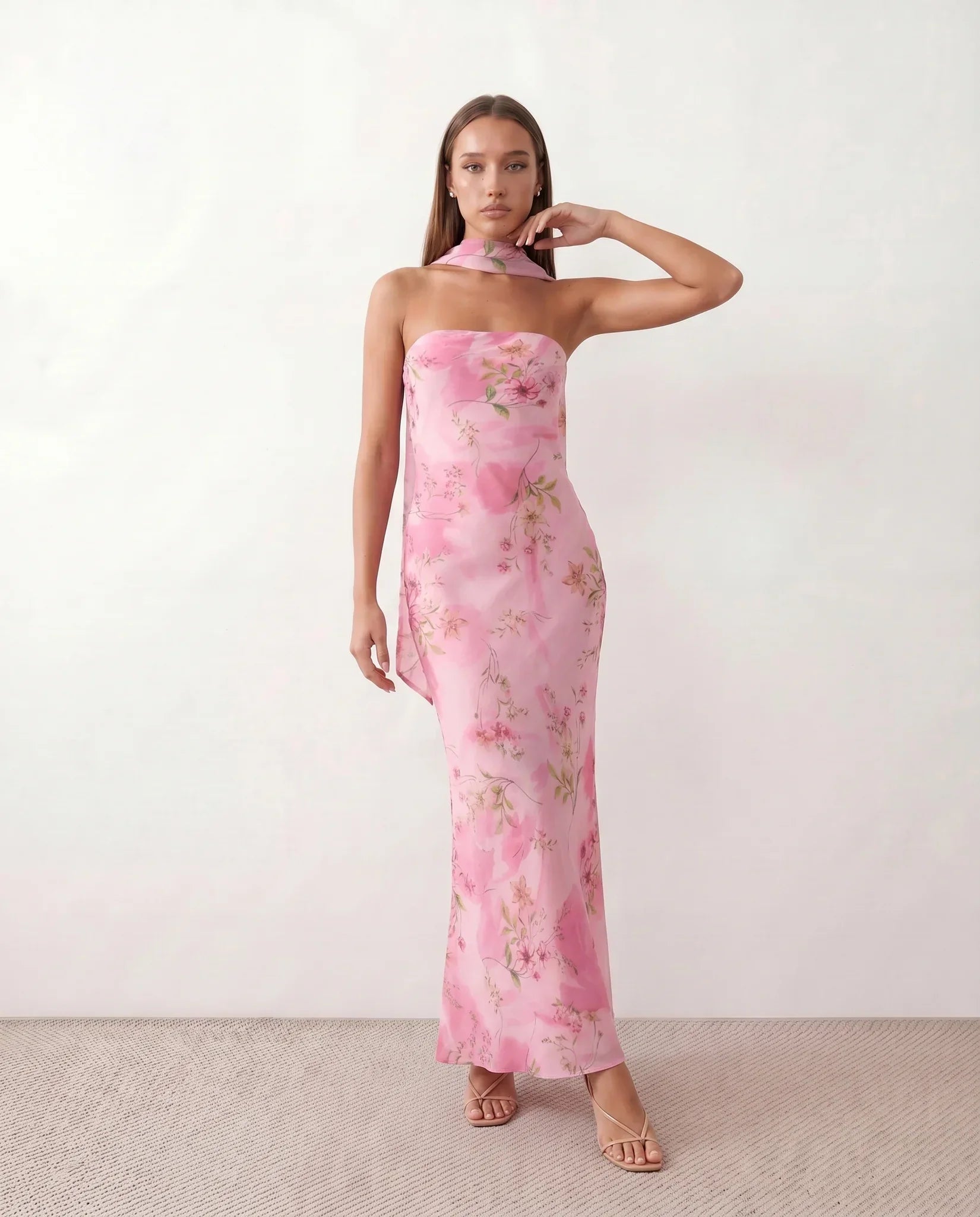 Floral Maxi Bodycon Dress – Evening-Ready Elegance