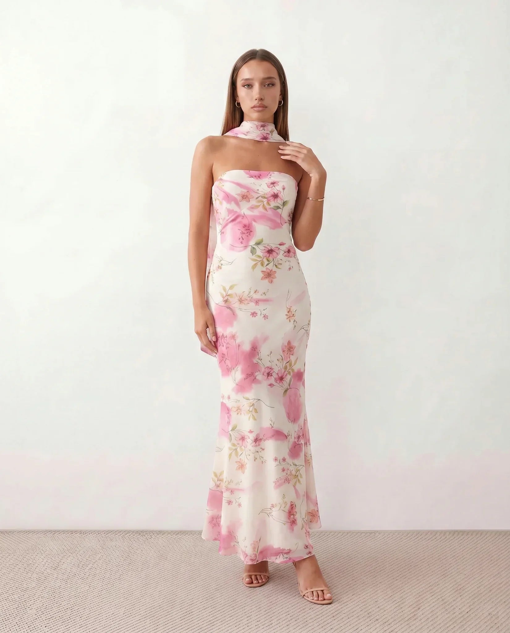 Floral Maxi Bodycon Dress – Evening-Ready Elegance