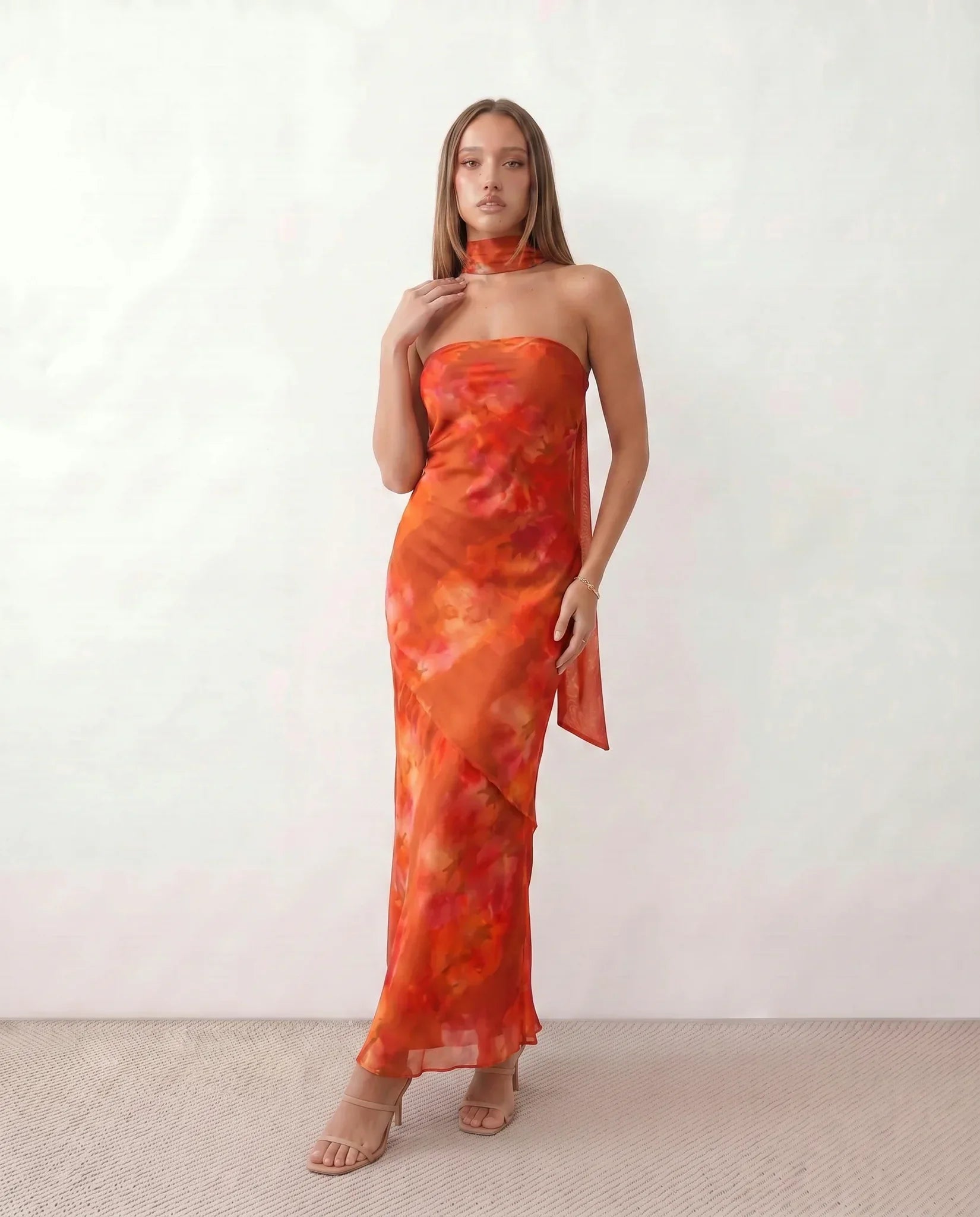 Floral Maxi Bodycon Dress – Evening-Ready Elegance