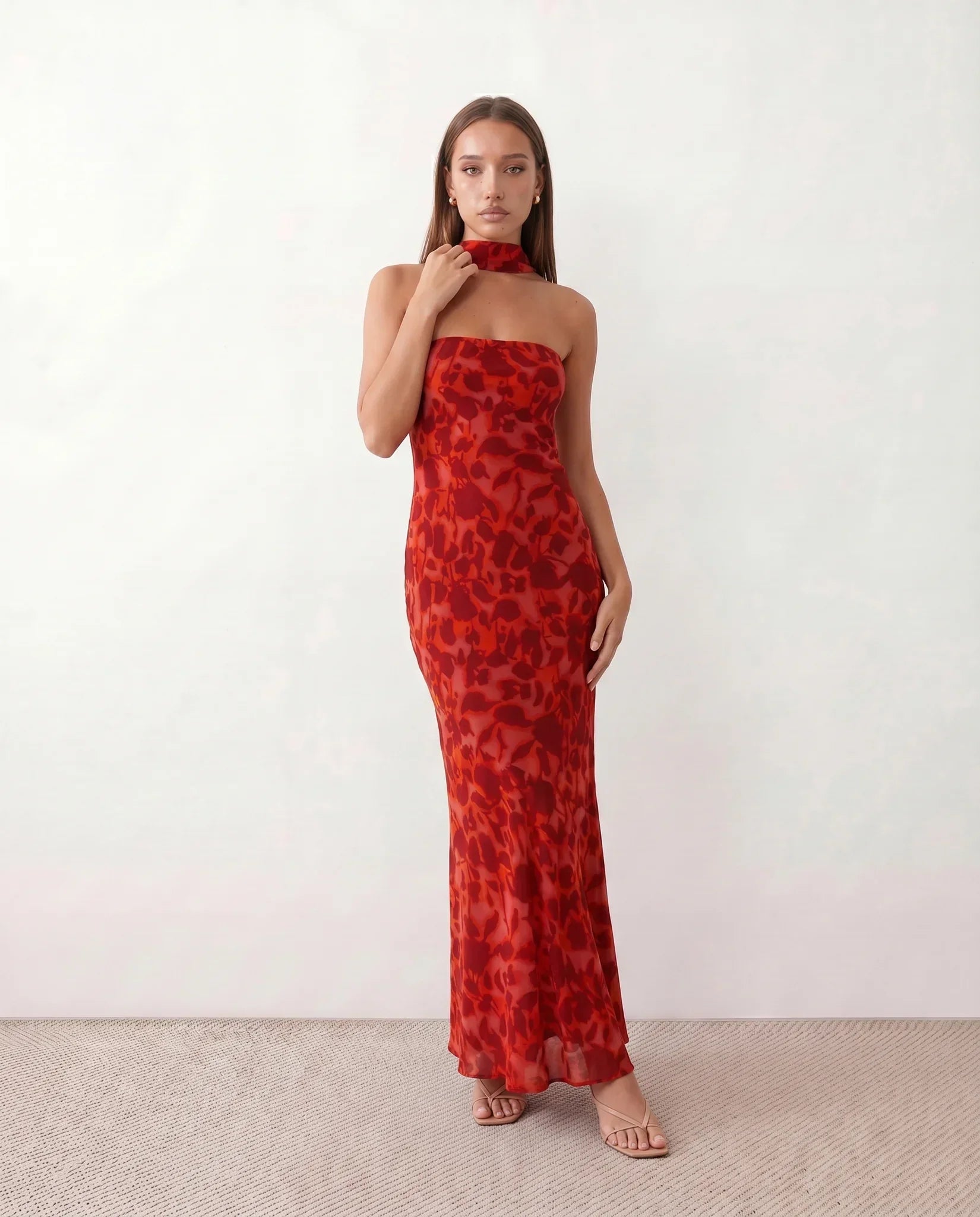 Floral Maxi Bodycon Dress – Evening-Ready Elegance