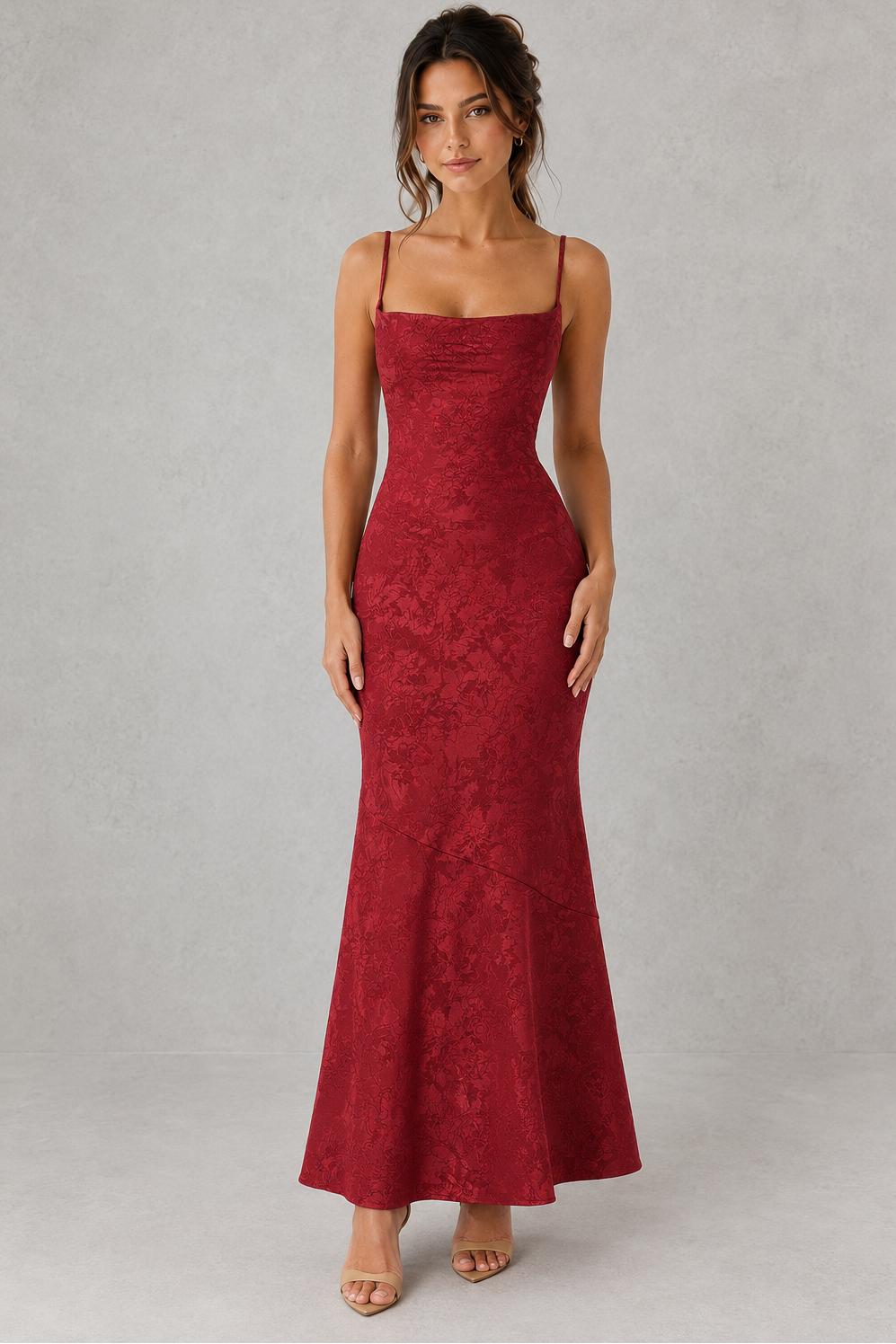 Floral Maxi Cowl Dress – Evening-Ready Elegance