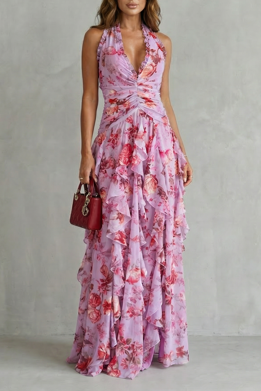 Floral Maxi Tiered Dress – Elegant Occasion Silhouette