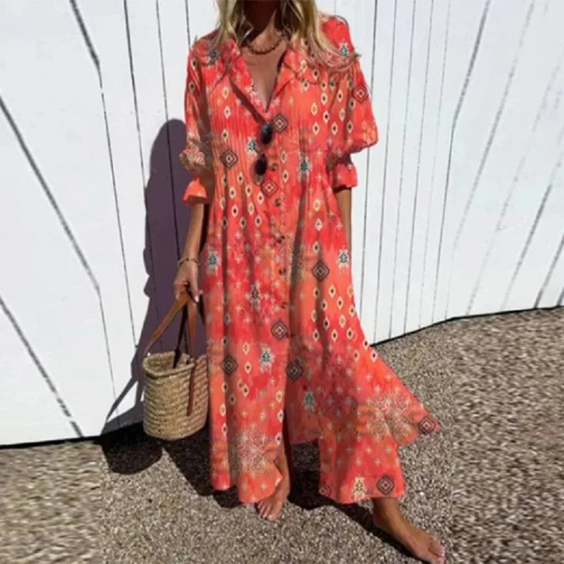 Floral Maxi V-Neckline Jumpsuit – Effortless Summer Silhouette