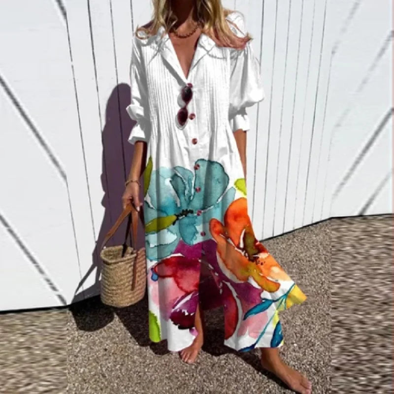 Floral Maxi V-Neckline Jumpsuit – Effortless Summer Silhouette