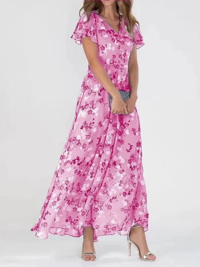 Floral Maxi Wedding Guest Dress – Elegant Summer Occasion Style