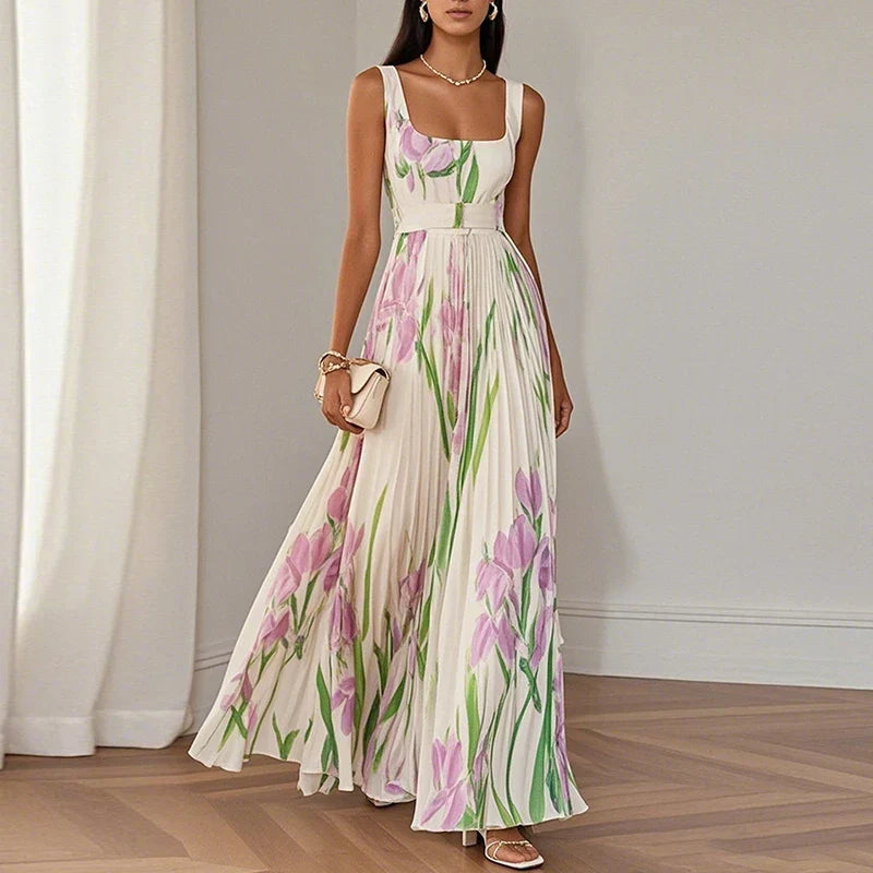 Floral Maxi Wrap Dress – Elegant Occasion Silhouette