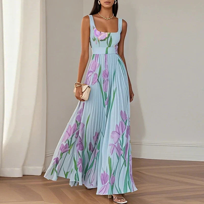 Floral Maxi Wrap Dress – Elegant Occasion Silhouette