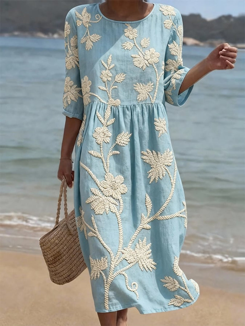 Floral Midi Dress – Relaxed Daytime Look