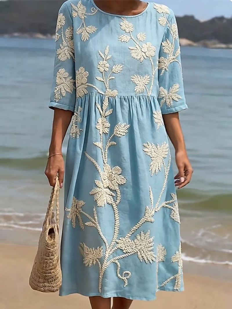 Floral Midi Dress – Relaxed Daytime Look