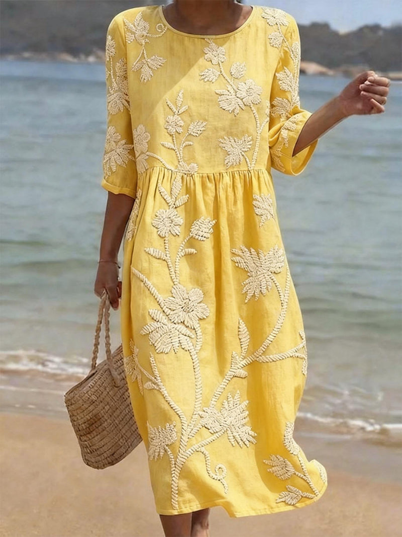 Floral Midi Dress – Relaxed Daytime Look