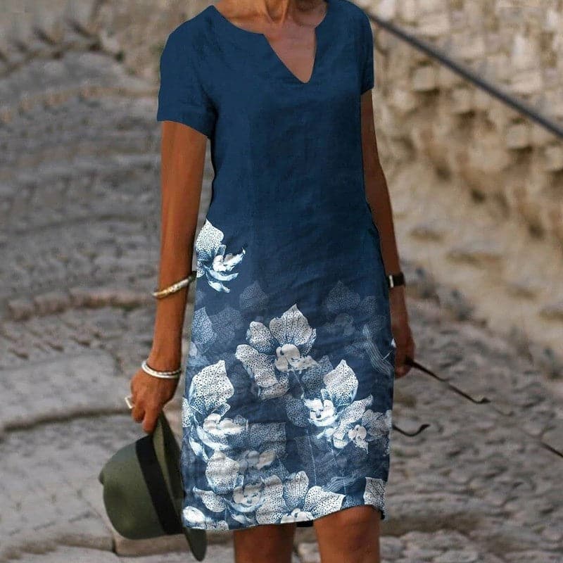 Floral Midi V-Neckline Dress – Easy Warm-Weather Style