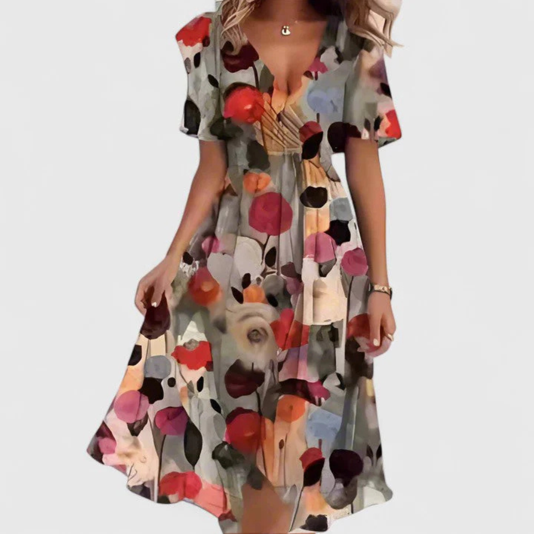 Floral Midi Wedding Guest Dress – Elegant Summer Occasion Style