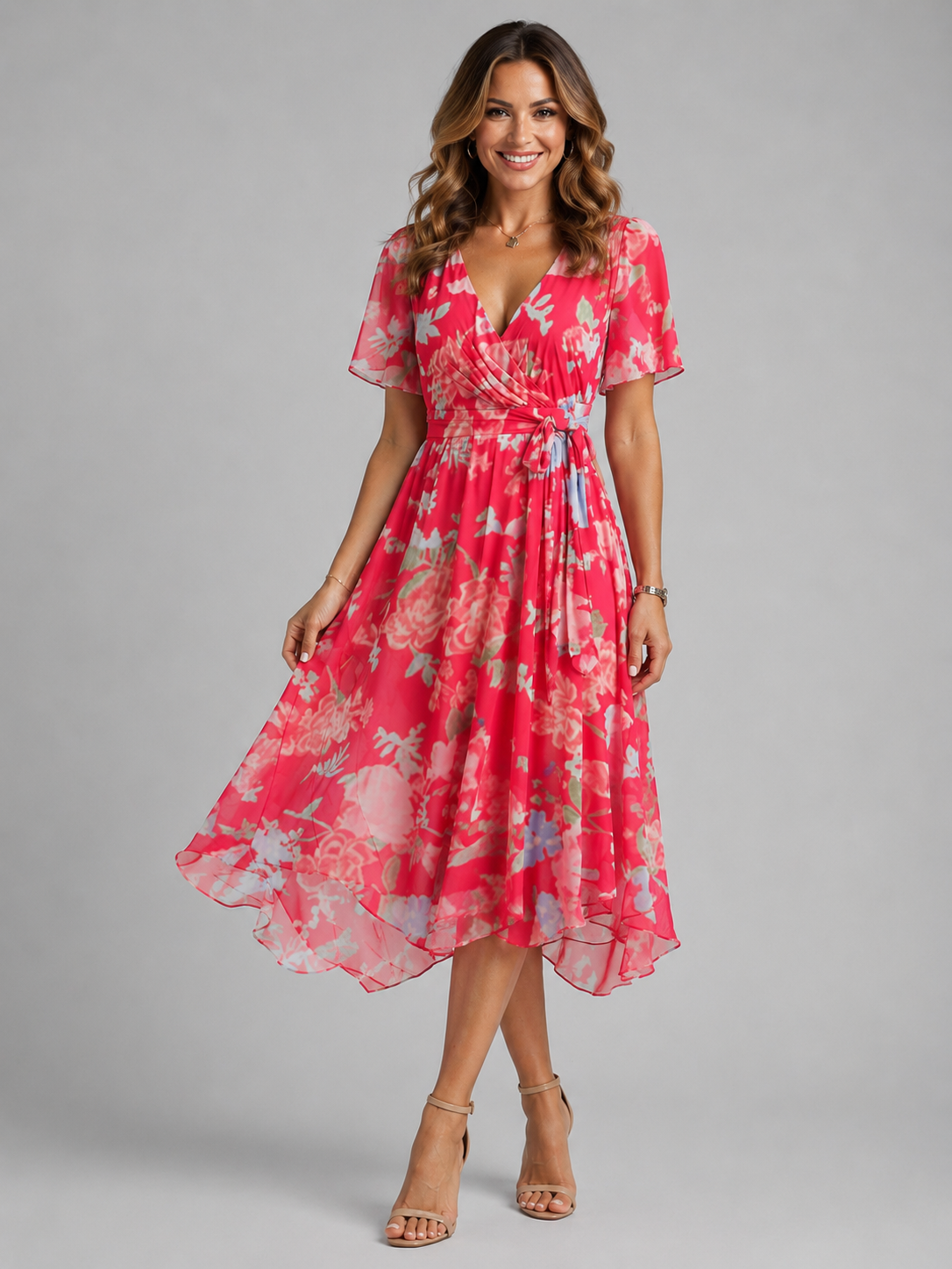 Floral Midi Wrap Dress – Easy Everyday Style