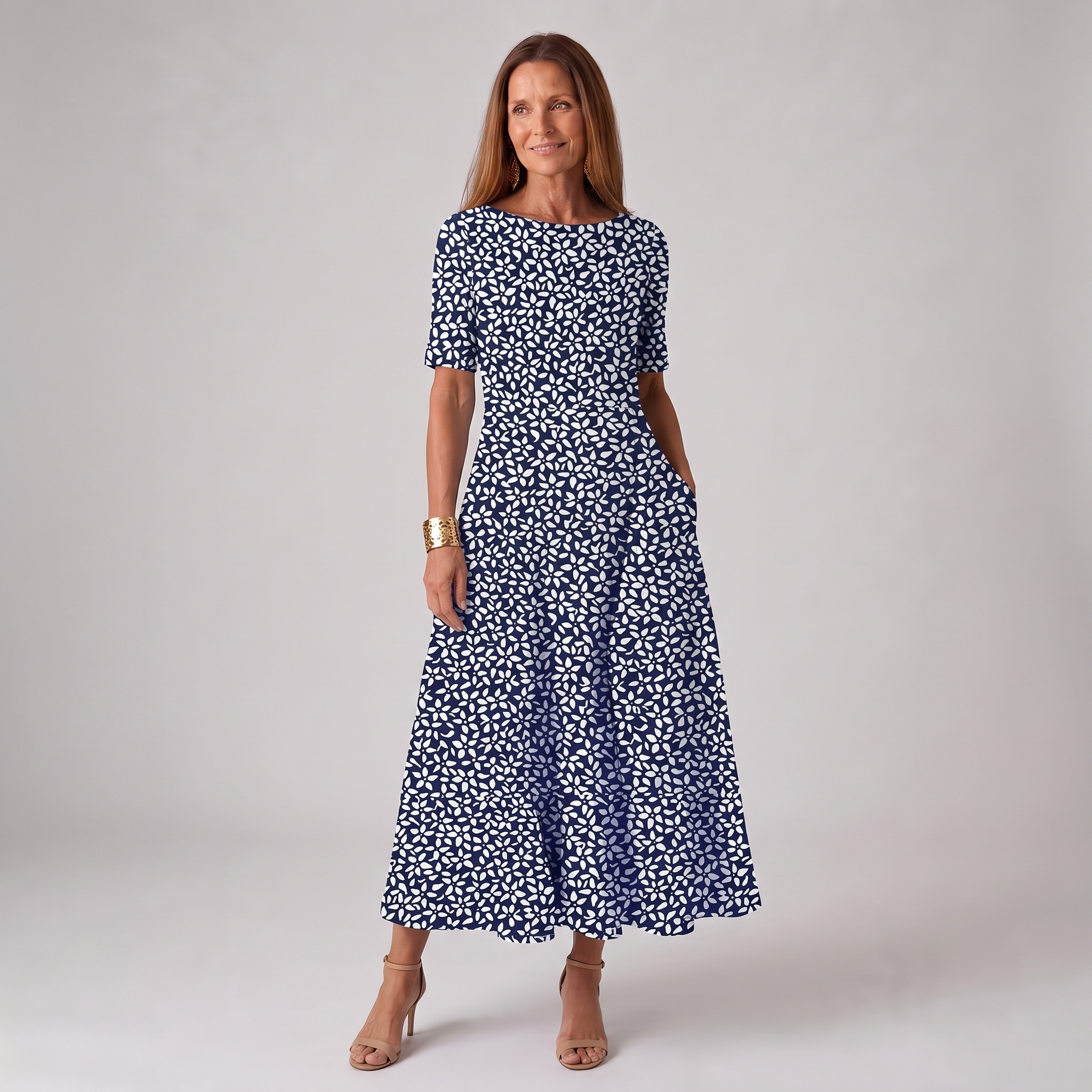 Floral Round-Neck Dress – Effortless Summer Style
