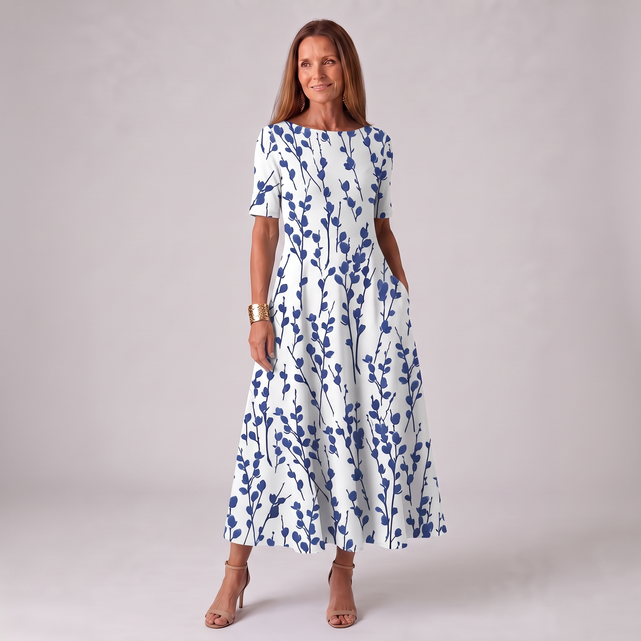Floral Round-Neck Dress – Effortless Summer Style