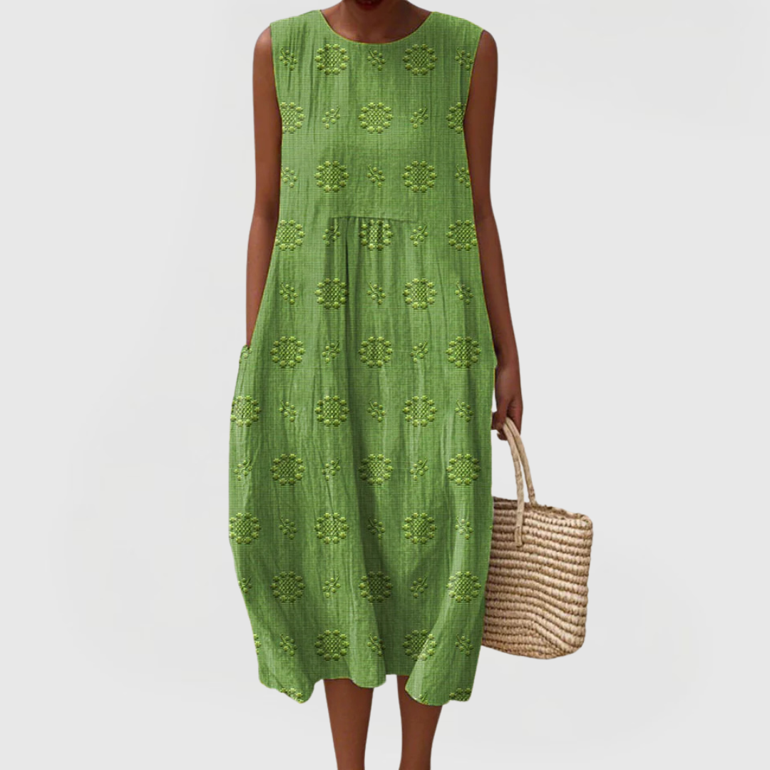 Floral Sleeveless Dress – Evening-Ready Elegance