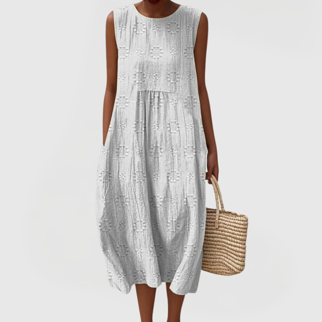 Floral Sleeveless Dress – Evening-Ready Elegance