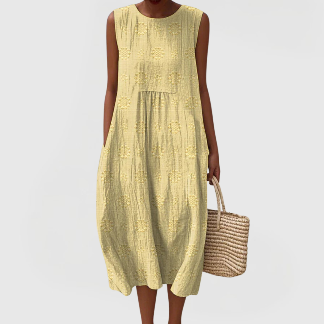 Floral Sleeveless Dress – Evening-Ready Elegance