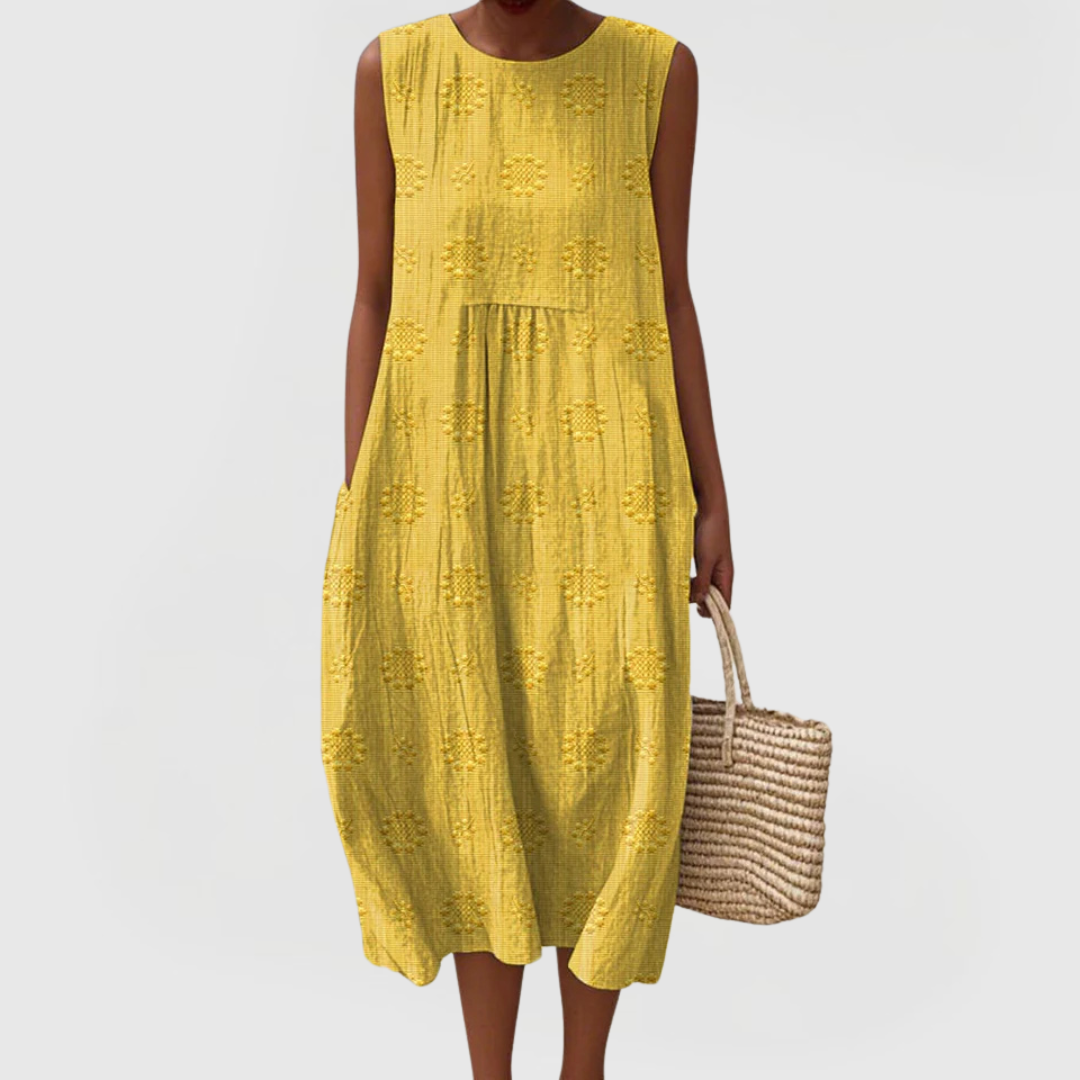 Floral Sleeveless Dress – Evening-Ready Elegance