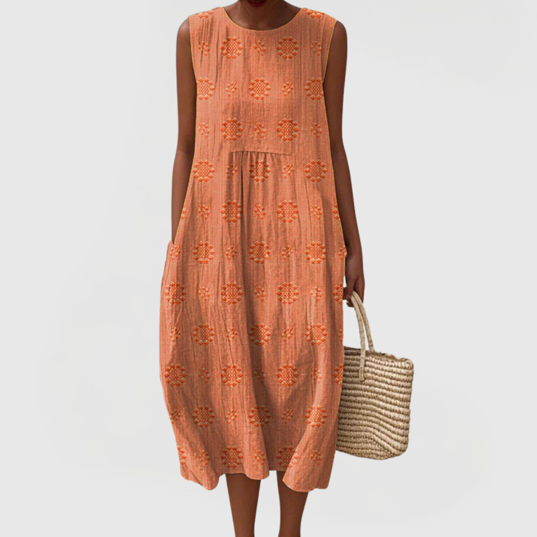 Floral Sleeveless Dress – Evening-Ready Elegance