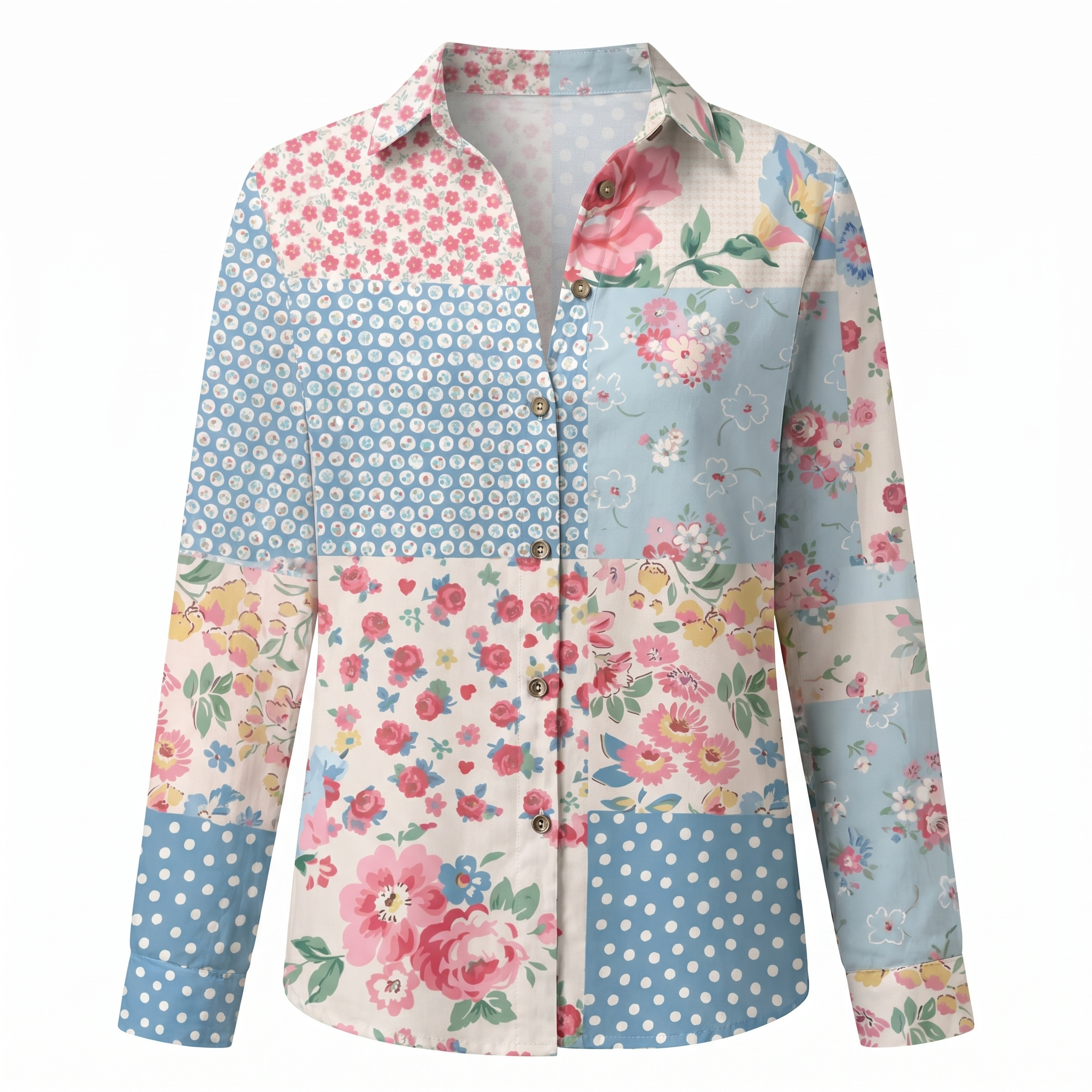 Floral V-Neckline Blouse – Relaxed Daytime Look