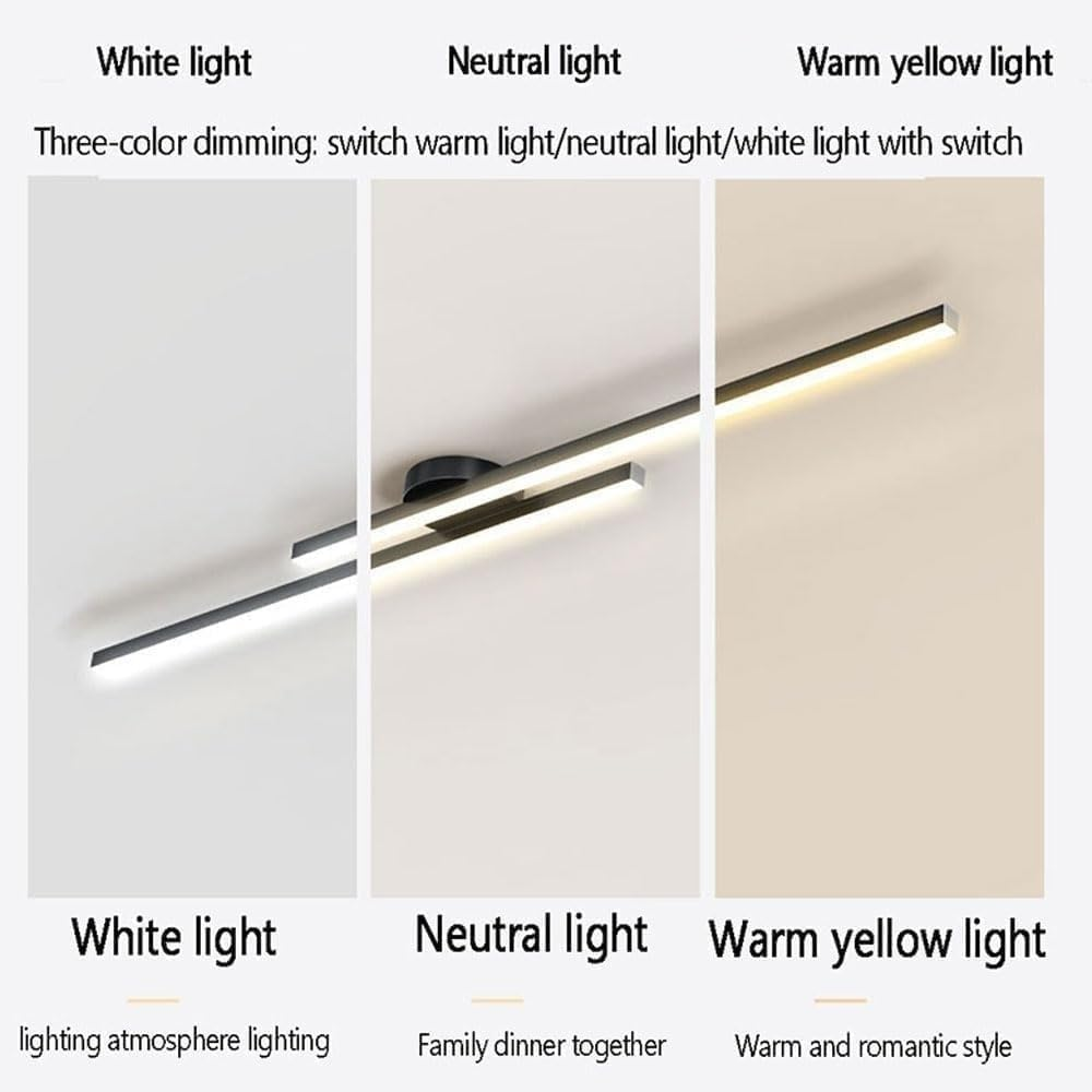 LED Ceiling Light Fixture – Modern Linear Semi-Flush Mount Ceiling Light