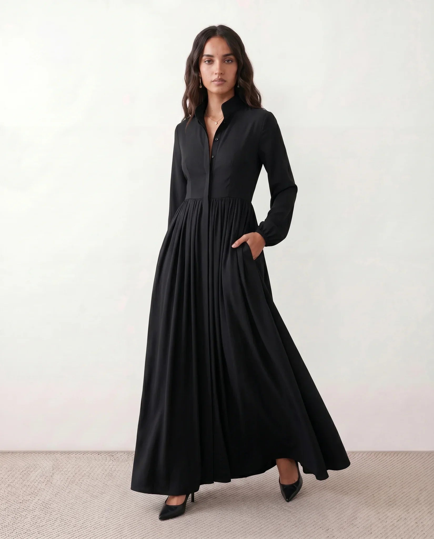 Maxi A-Line Wedding Guest Dress – Effortless Elegance