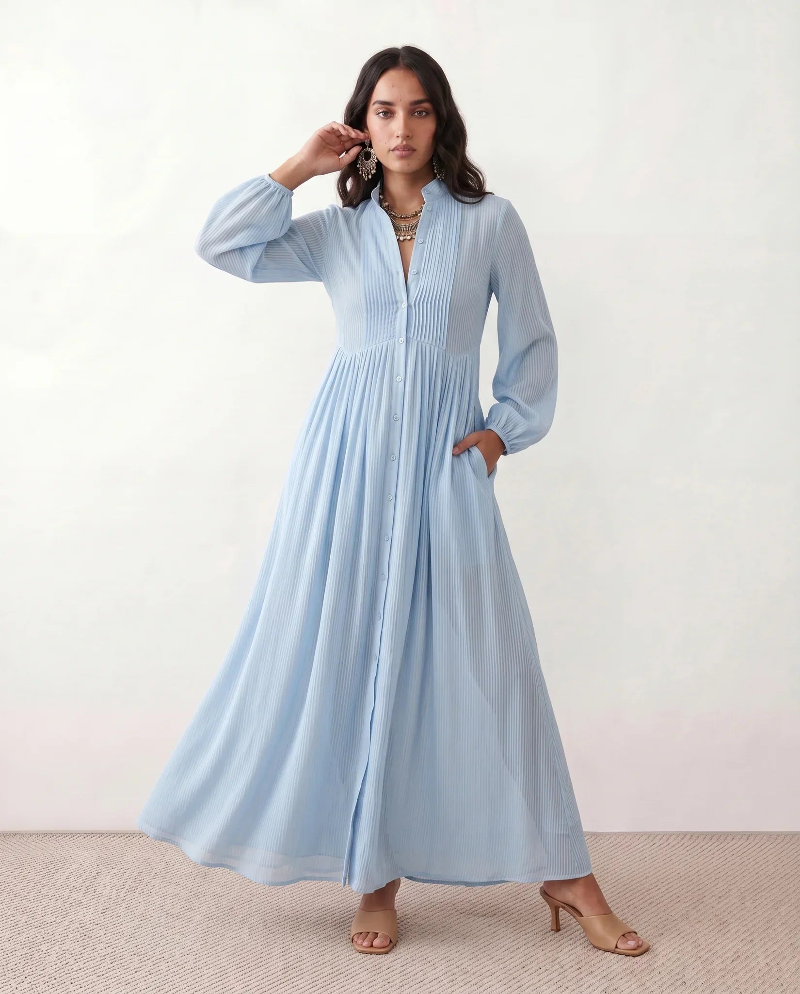 Maxi A-Line Wedding Guest Dress – Effortless Elegance