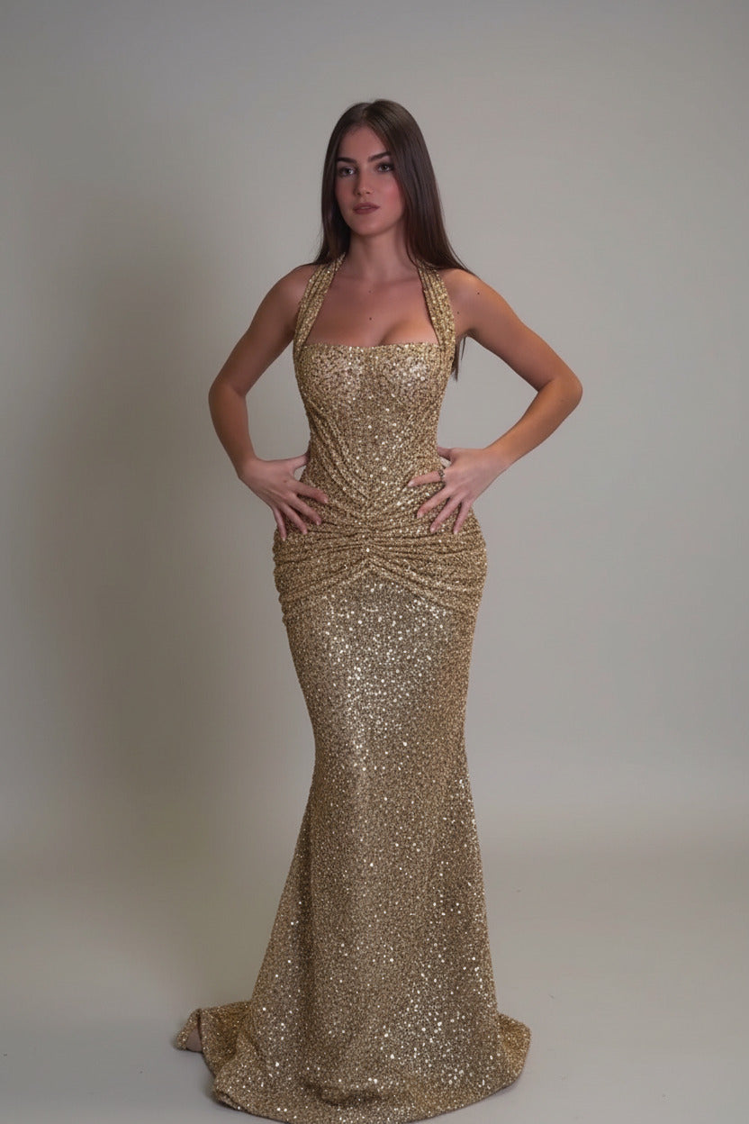 Maxi Halter Bodycon Dress – Evening-Ready Elegance