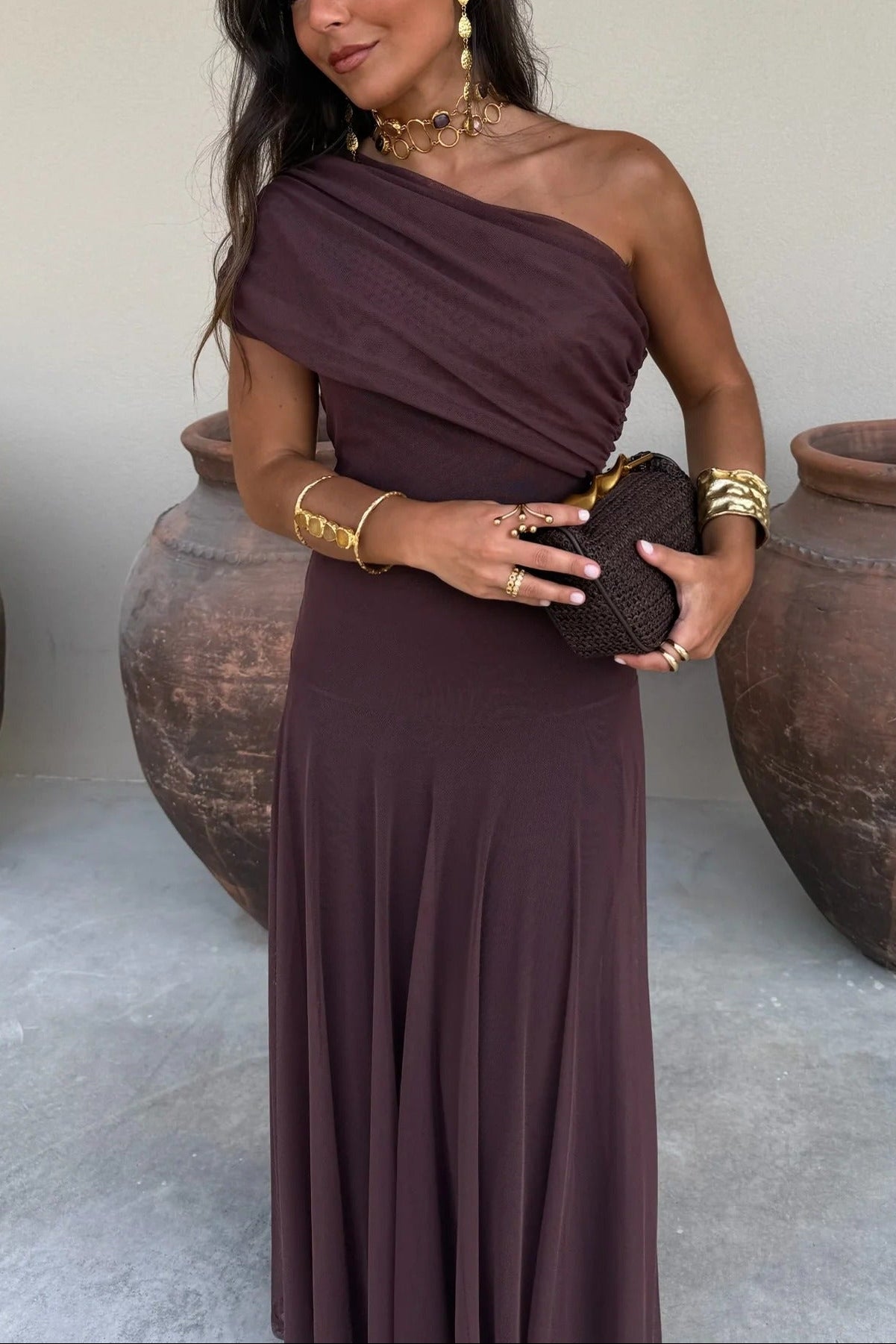 Maxi One-Shoulder Dress – Elegant Occasion Silhouette