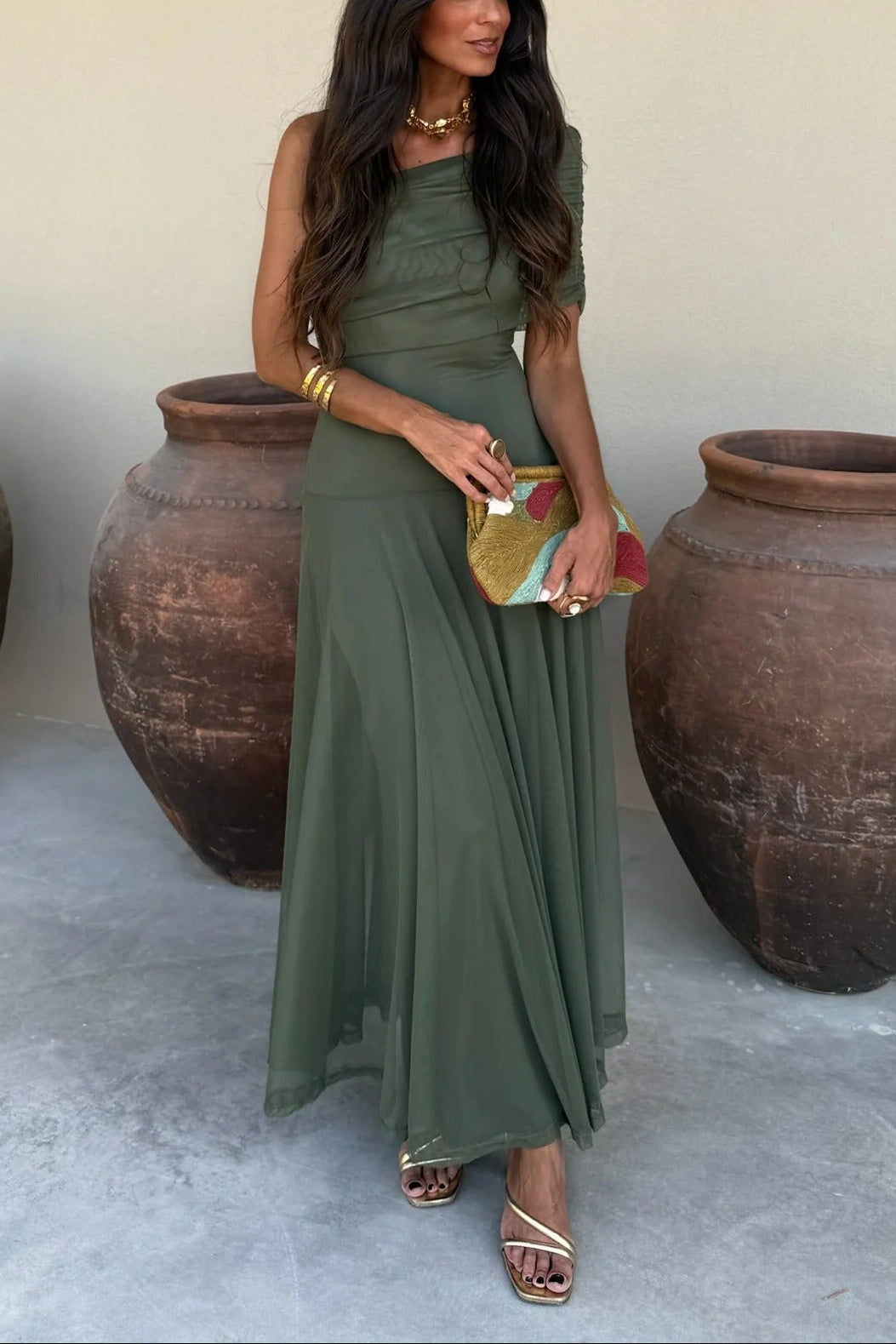 Maxi One-Shoulder Dress – Elegant Occasion Silhouette