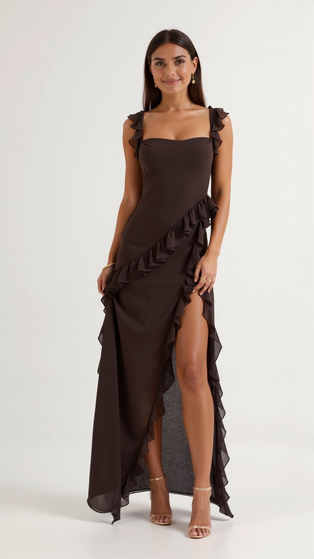 Maxi Ruffle Dress – Evening-Ready Elegance