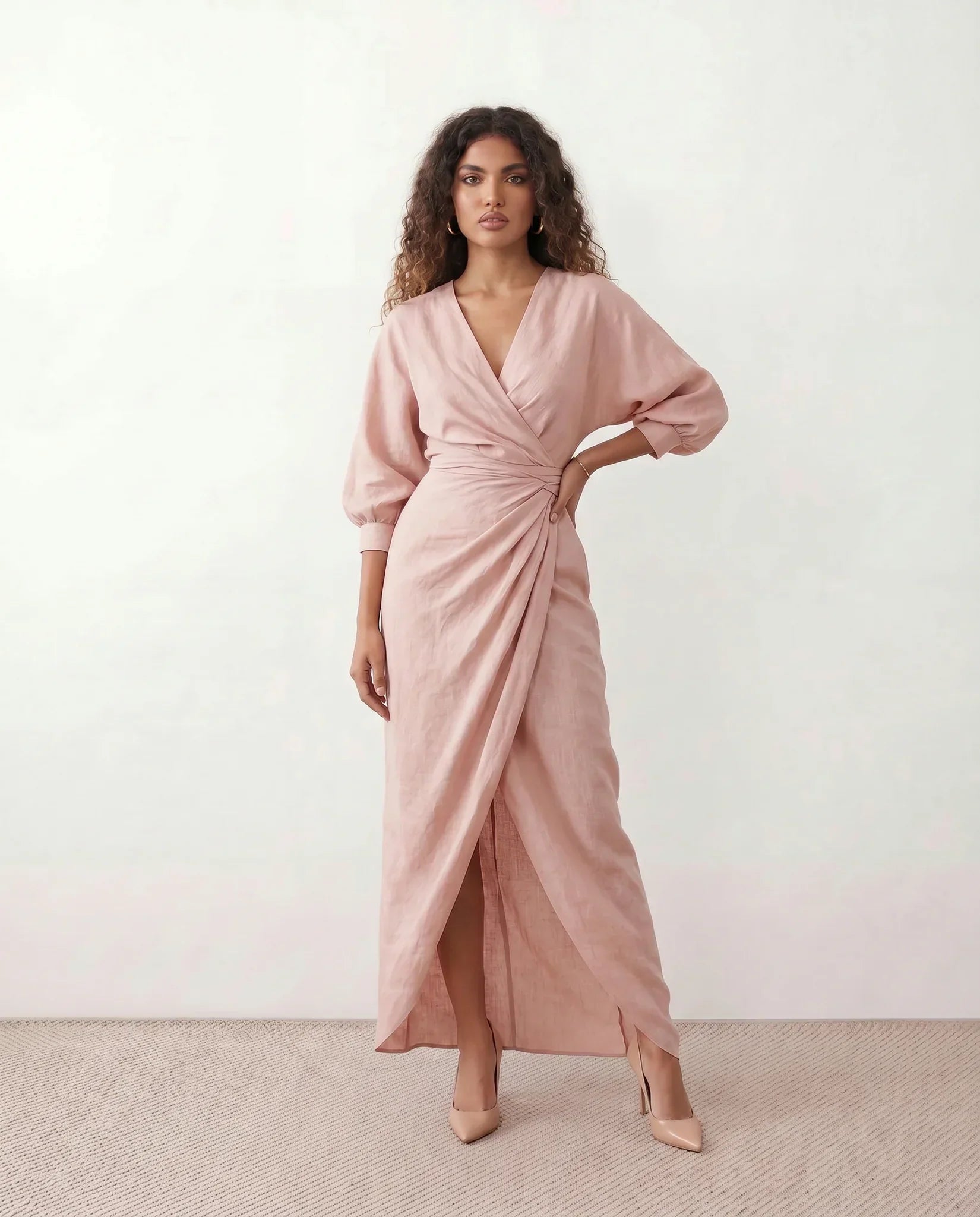 Maxi Wrap Wedding Guest Dress – Elegant Summer Style