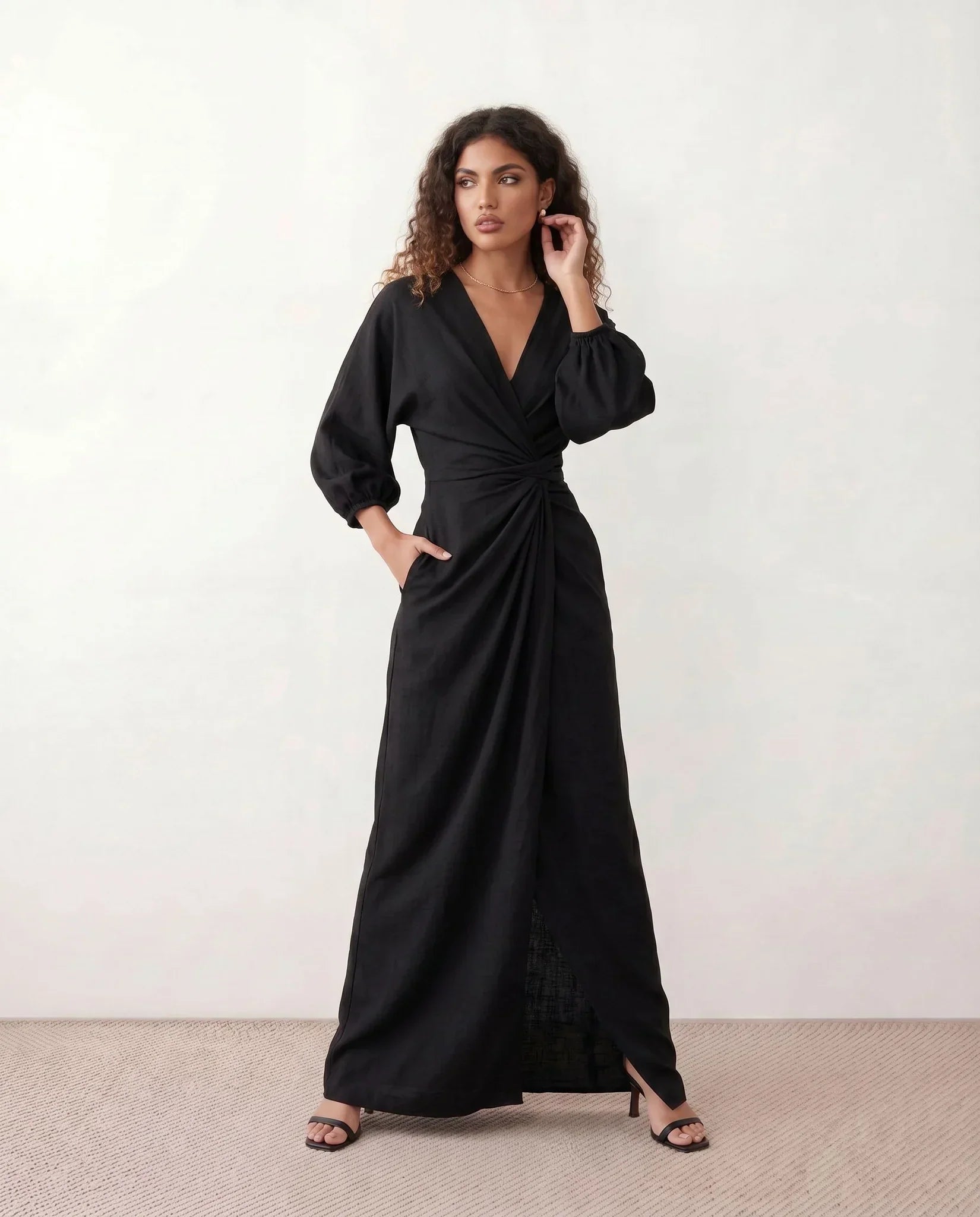 Maxi Wrap Wedding Guest Dress – Elegant Summer Style